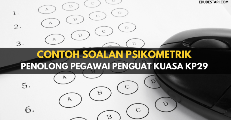 Contoh Soalan Psikometrik Penolong Pegawai Penguat Kuasa KP29 KPDNHEP