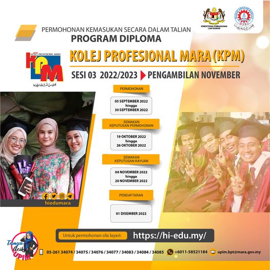 Permohonan Kemasukan Program Diploma Kolej Profesional MARA (KPM ...
