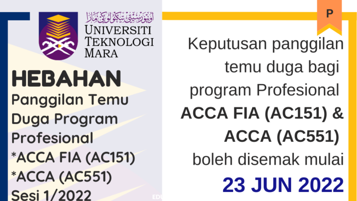 Semakan Temuduga Bagi Program Profesional Acca Fia Acca Uitm Edu Bestari