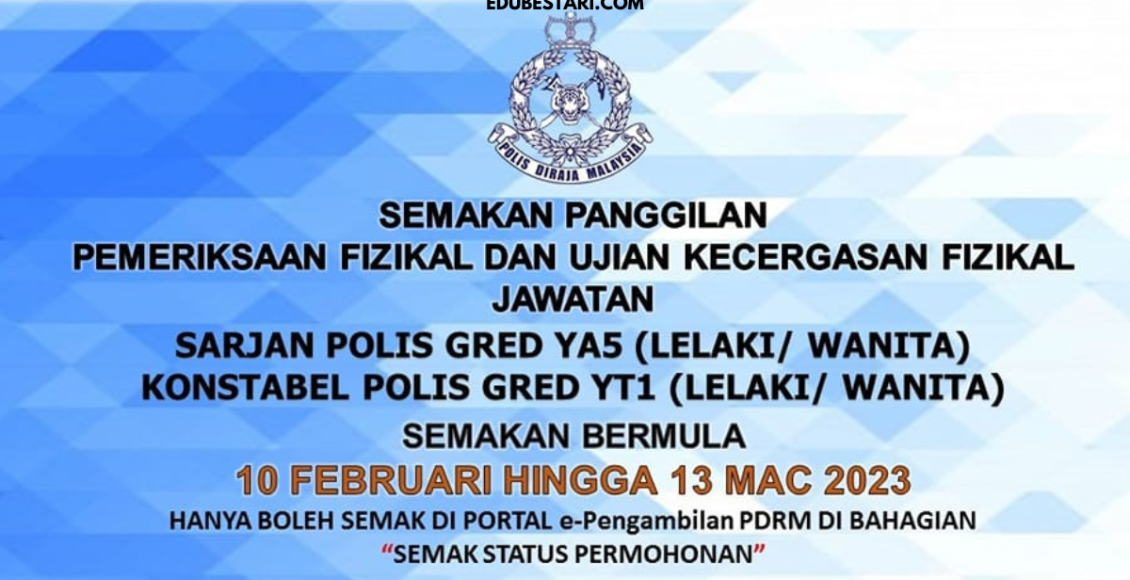 Semakan Panggilan Pemeriksaan Fizikal Dan Ujian Kecergasan Fizikal ...