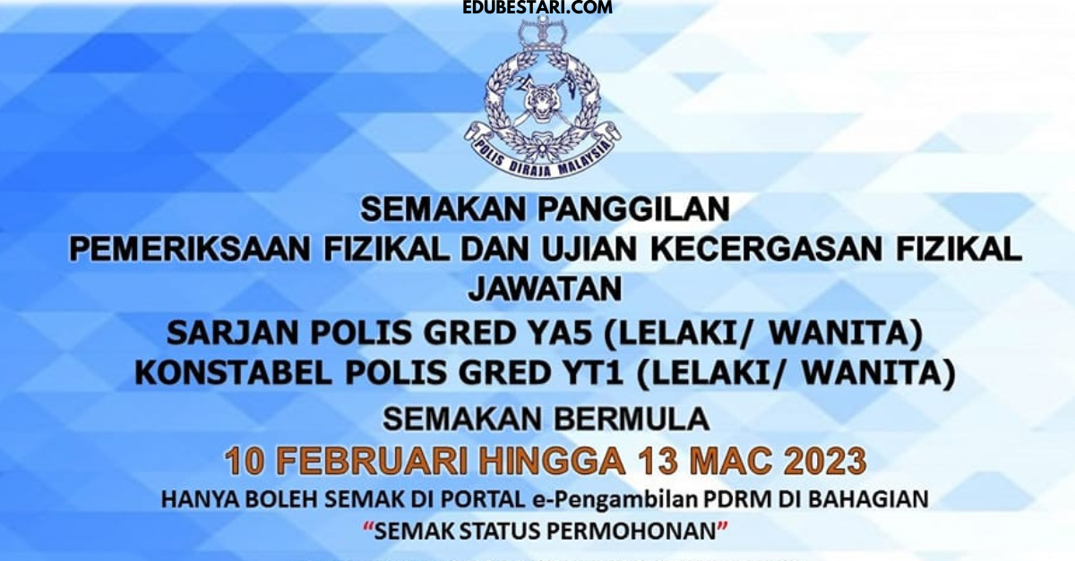 Semakan Panggilan Pemeriksaan Fizikal Dan Ujian Kecergasan Fizikal ...