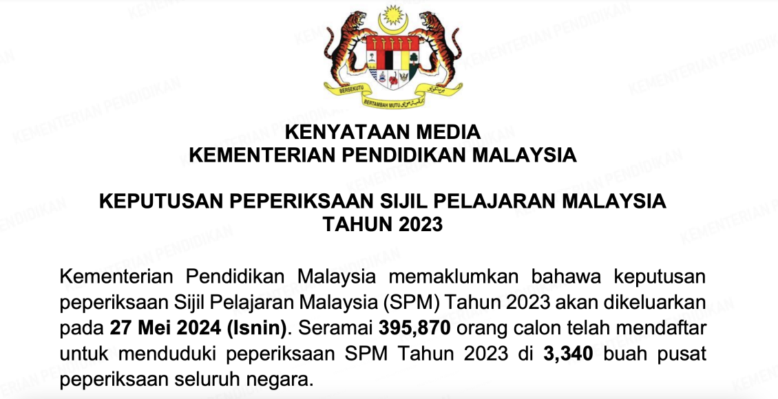 Semakan Keputusan SPM 2023 Mulai 27 Mei 2024 Edu Bestari
