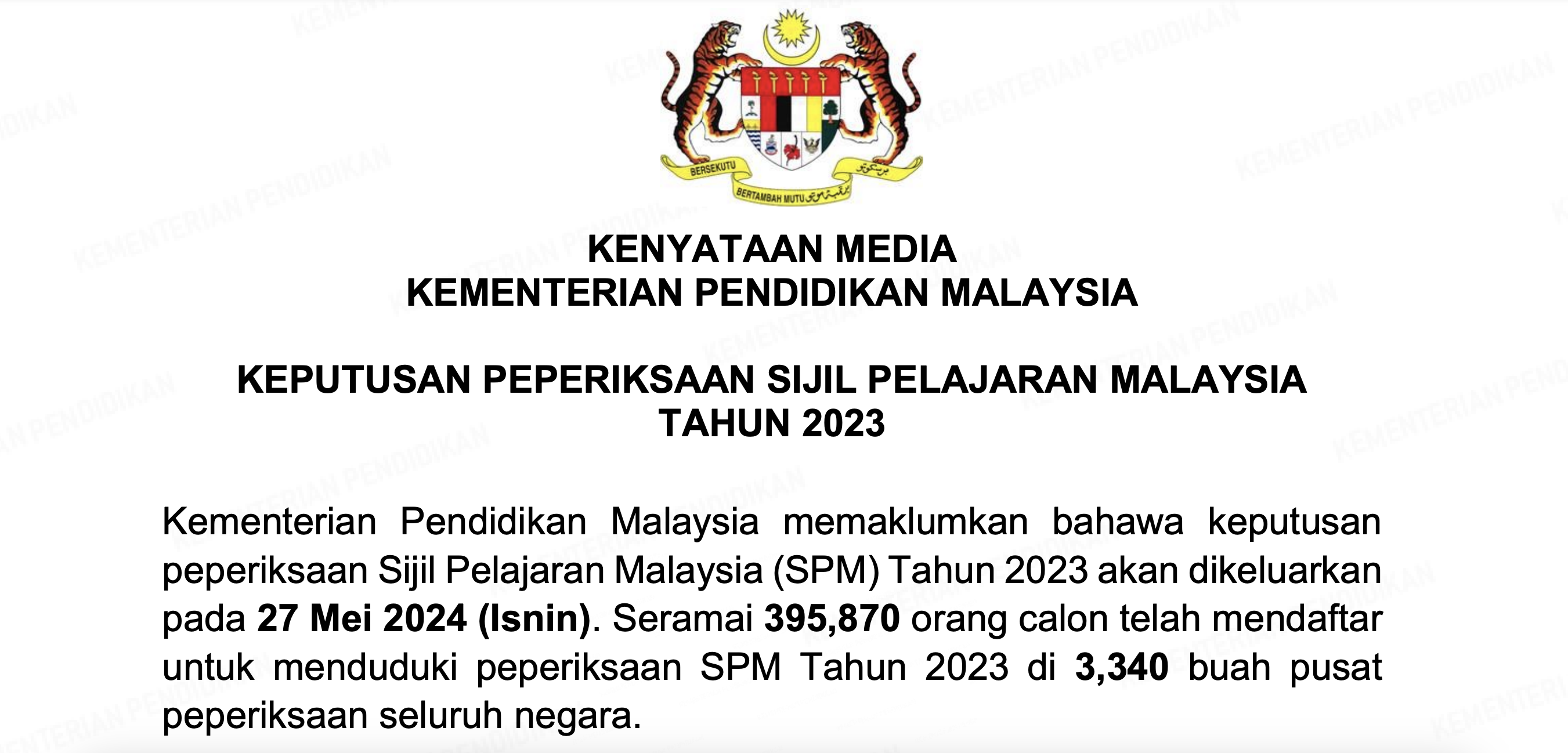 Semakan Keputusan SPM 2023 Mulai 27 Mei 2024 » EduBestari