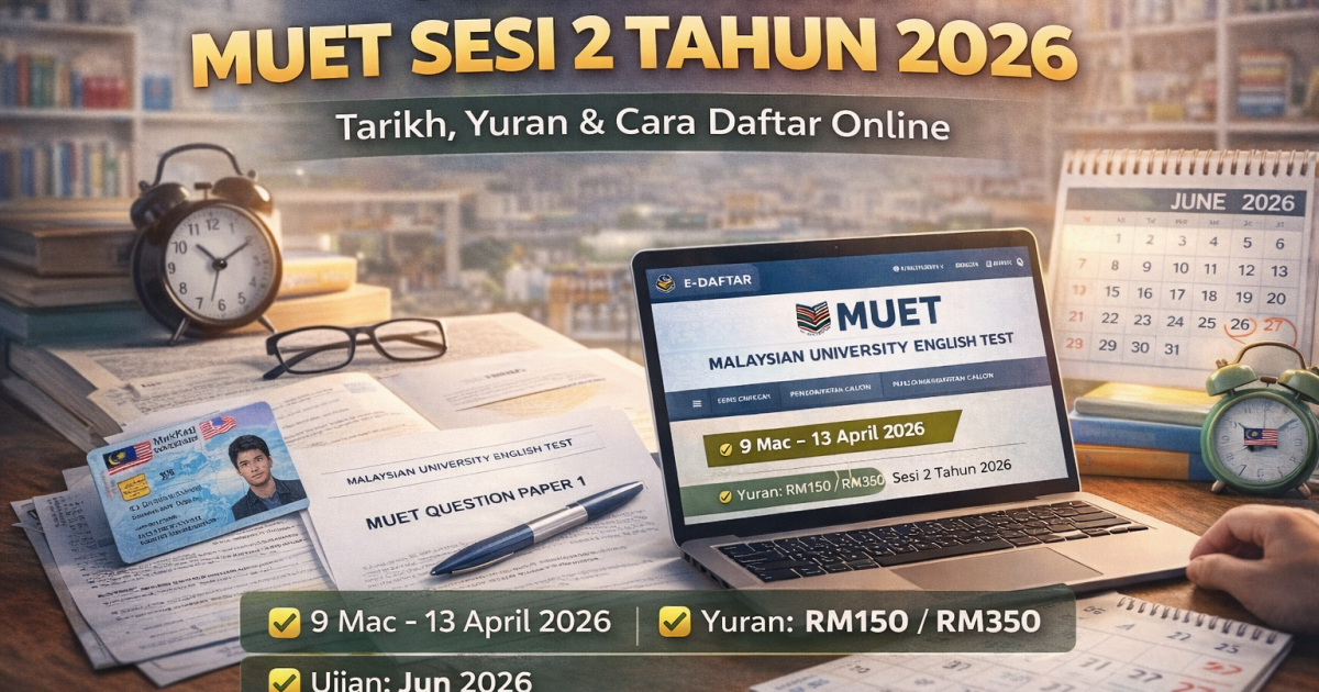 Pendaftaran MUET Sesi 2 Tahun 2026 Dibuka: Tarikh, Yuran & Cara Daftar Online (Panduan Lengkap Calon)
