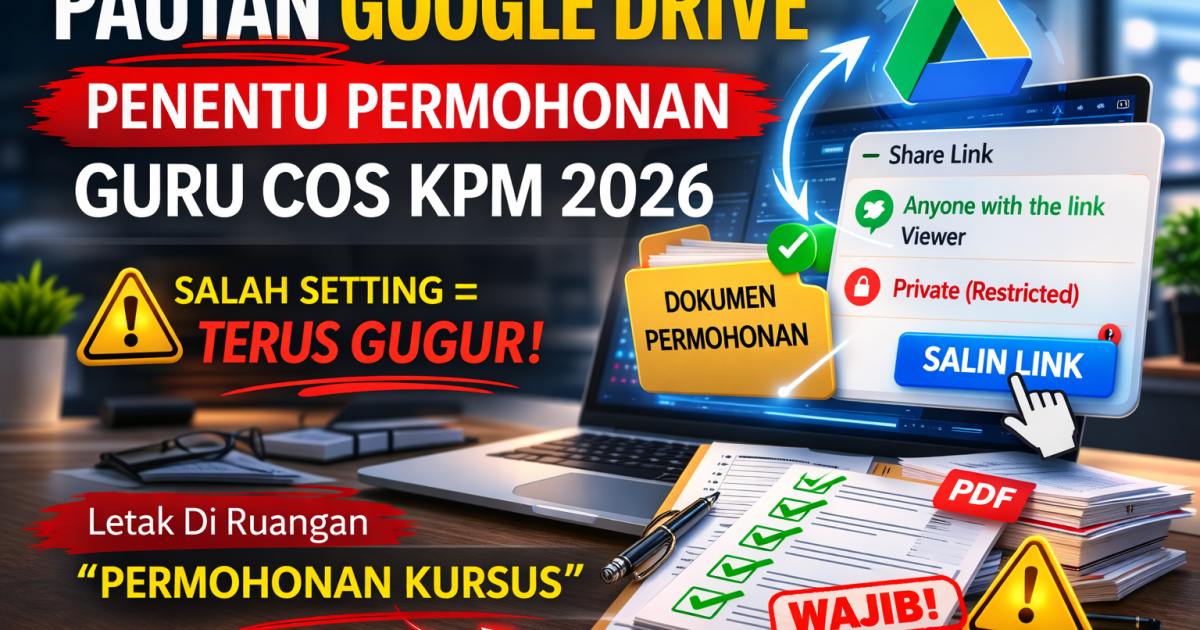Pautan Google Drive Dalam Permohonan Guru CoS KPM 2026: Kesilapan Kecil Yang Terus Menggugurkan Permohonan