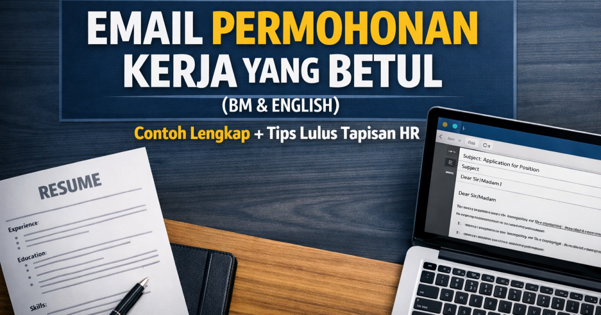 Contoh Email Permohonan Kerja Yang Betul (BM & English) – Panduan Lengkap Untuk Lepasan SPM, STPM, Diploma & Ijazah
