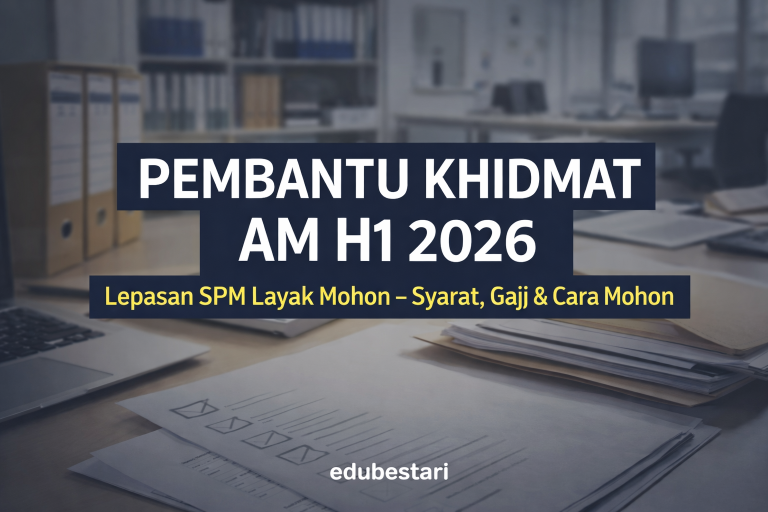 Pembantu Khidmat Am Gred H1 SPP 2026: Syarat, Gaji & Cara Mohon (Lepasan SPM Layak!)