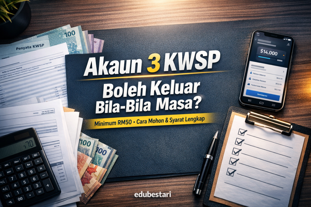 Akaun 3 KWSP Boleh Keluar Bila-Bila Masa? Ini Cara Pengeluaran, Syarat & Nasihat Penting Pencarum (2026)