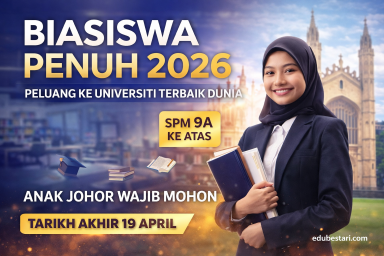 Biasiswa Orang Muda Johor (BOMJ) 2026 Dibuka: Tajaan Penuh Ke Universiti Terbaik Dunia