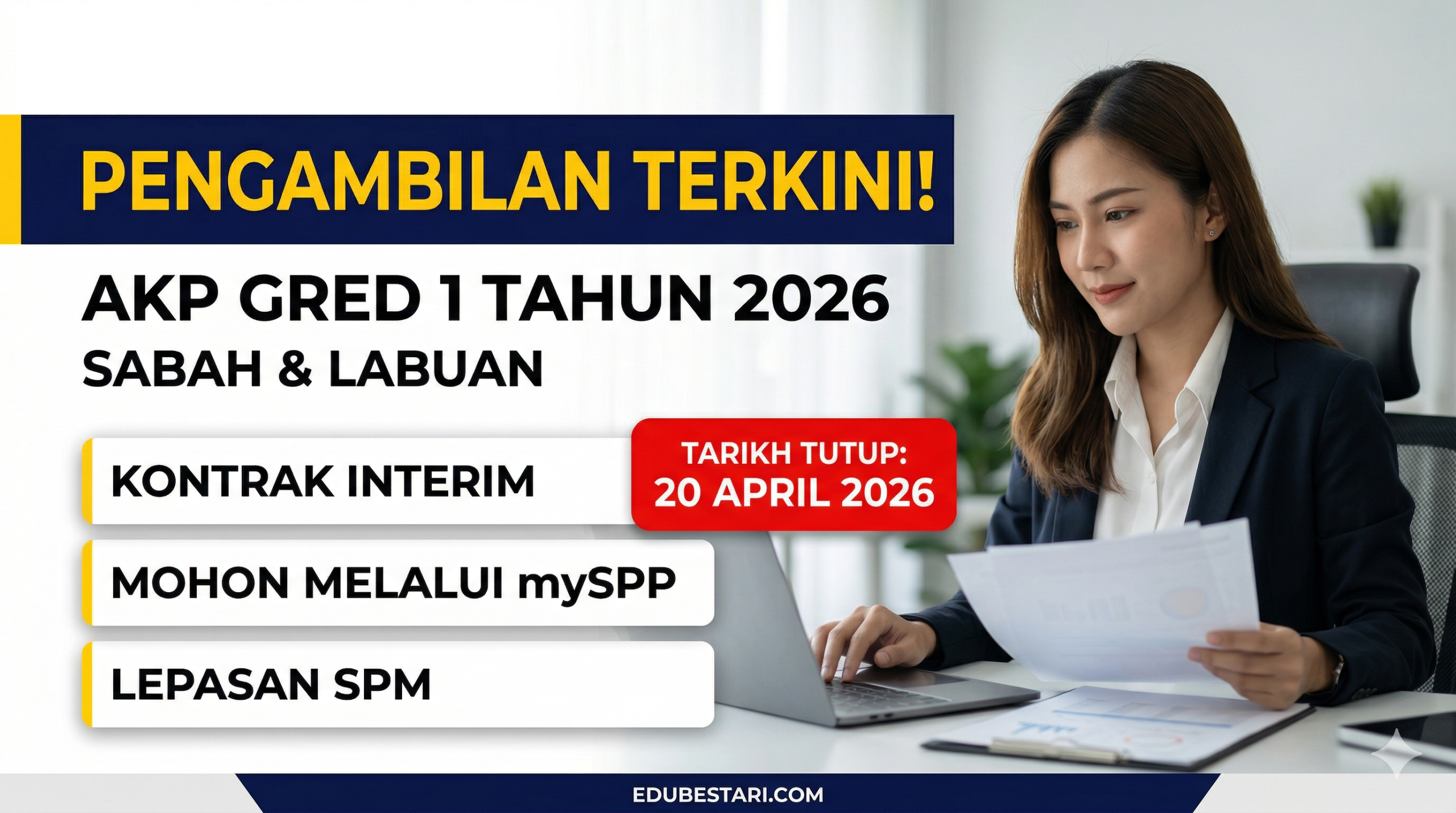 Pengambilan Anggota Kumpulan Pelaksana (AKP) Gred 1 2026 Dibuka: Sabah & Labuan – Mohon Sebelum 20 April