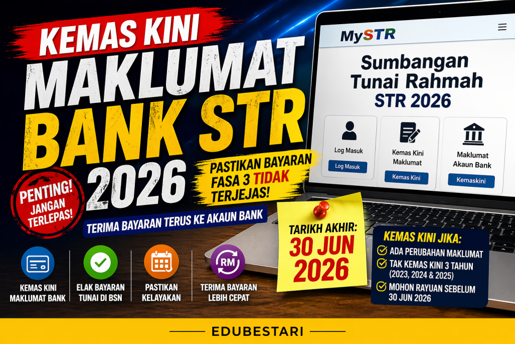STR 2026: Cara Kemas Kini Maklumat Bank, Syarat Penting & Tarikh Akhir Fasa 3