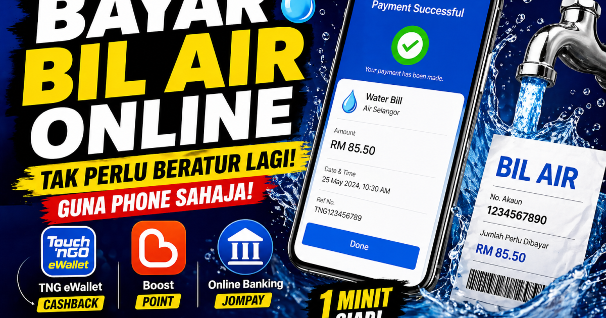 Cara Bayar Bil Air Online Guna Phone (TNG, Boost & JomPAY) – Tak Perlu Beratur Lagi!