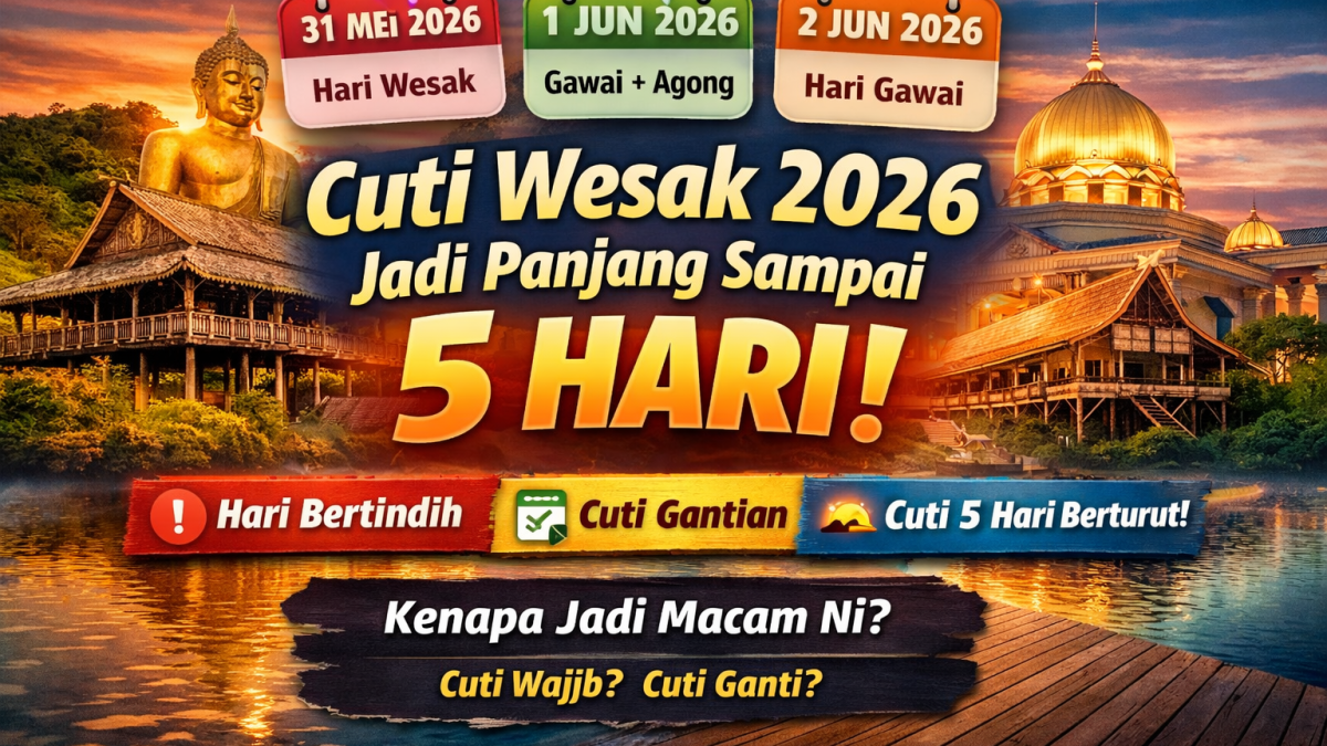 Ramai Keliru! Ini Sebab Cuti Wesak 2026 Jadi Panjang Sampai 5 Hari