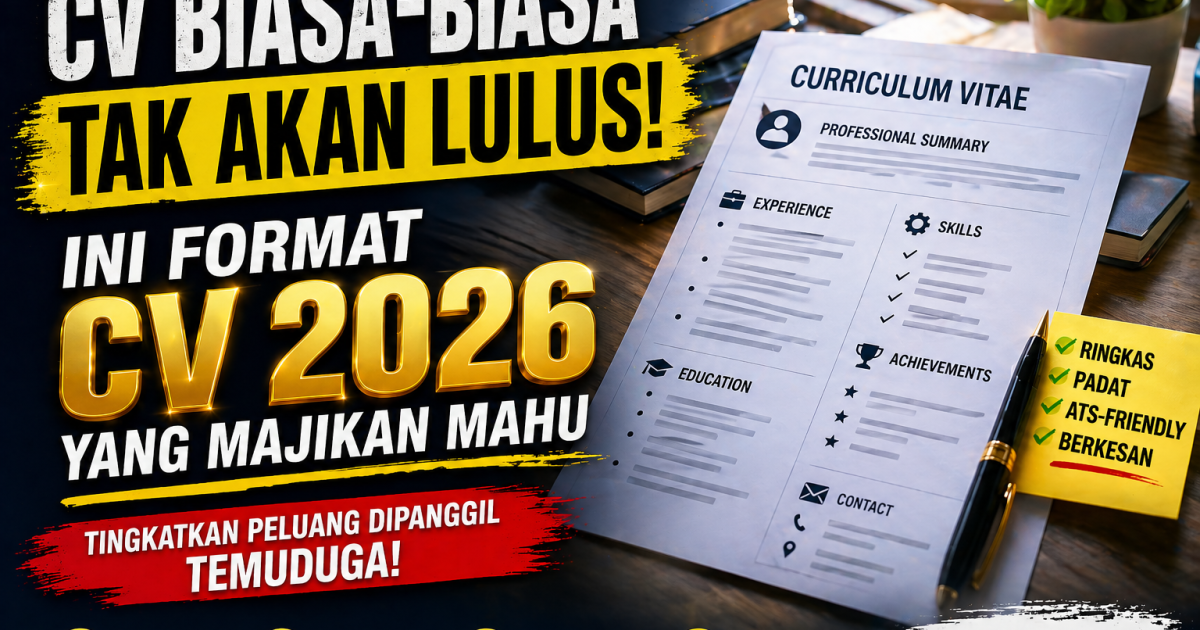 CV Biasa-Biasa Tak Akan Lulus, Ini Format CV 2026 Yang Majikan Mahu
