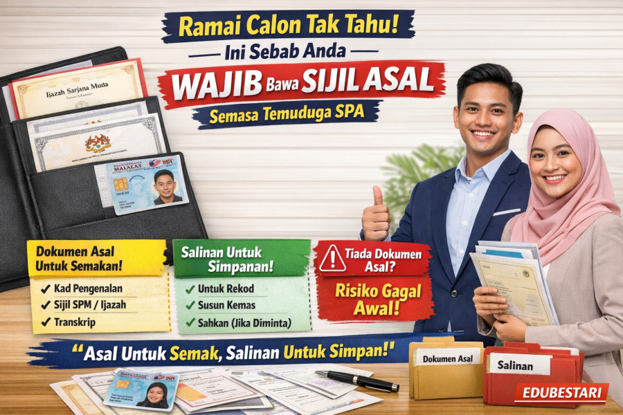 Ramai Calon Tak Tahu! Ini Sebab Anda WAJIB Bawa Sijil Asal Semasa Temuduga SPA