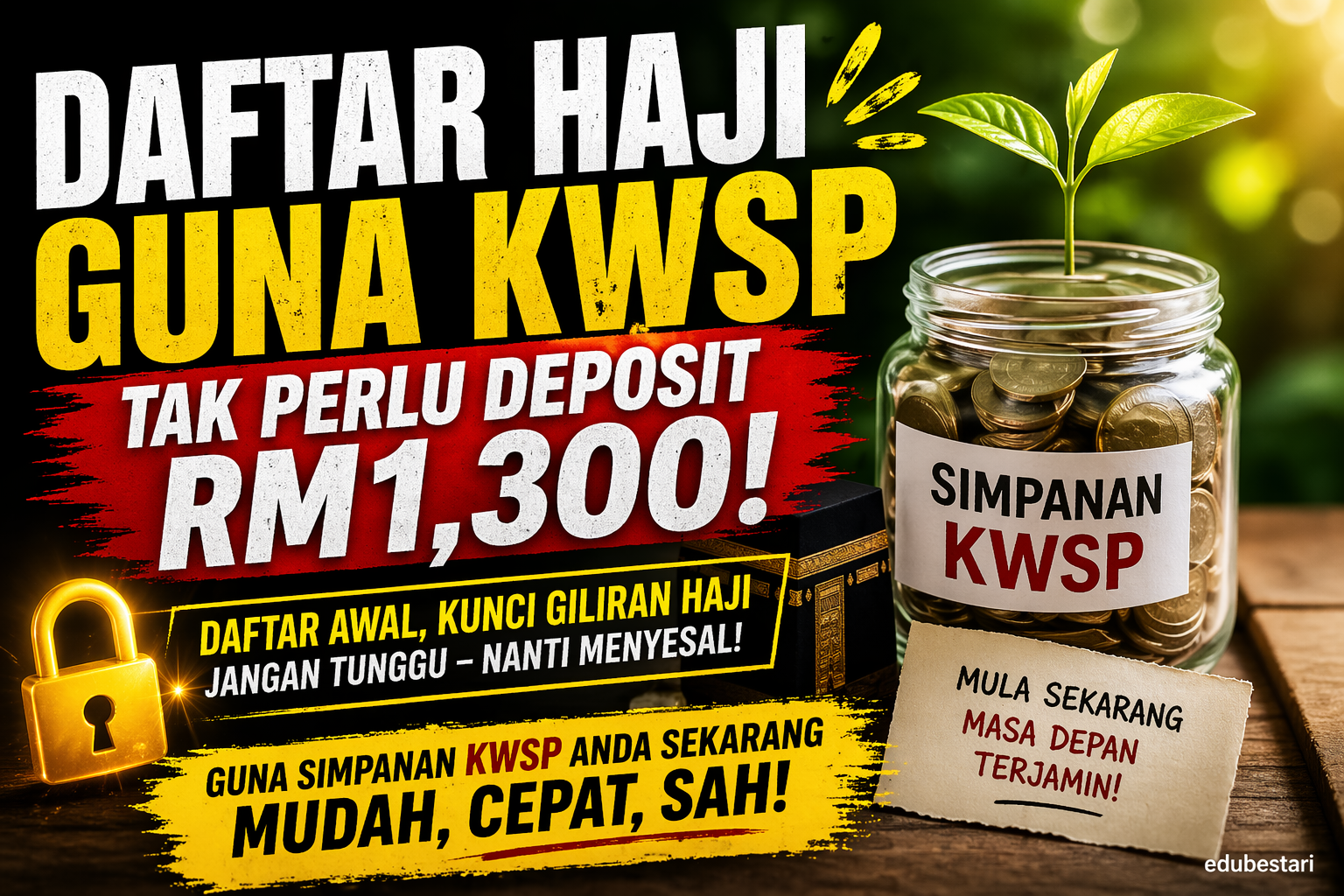 Ini Cara Daftar Haji Guna KWSP Tanpa Deposit RM1,300 (Panduan Lengkap 2026)