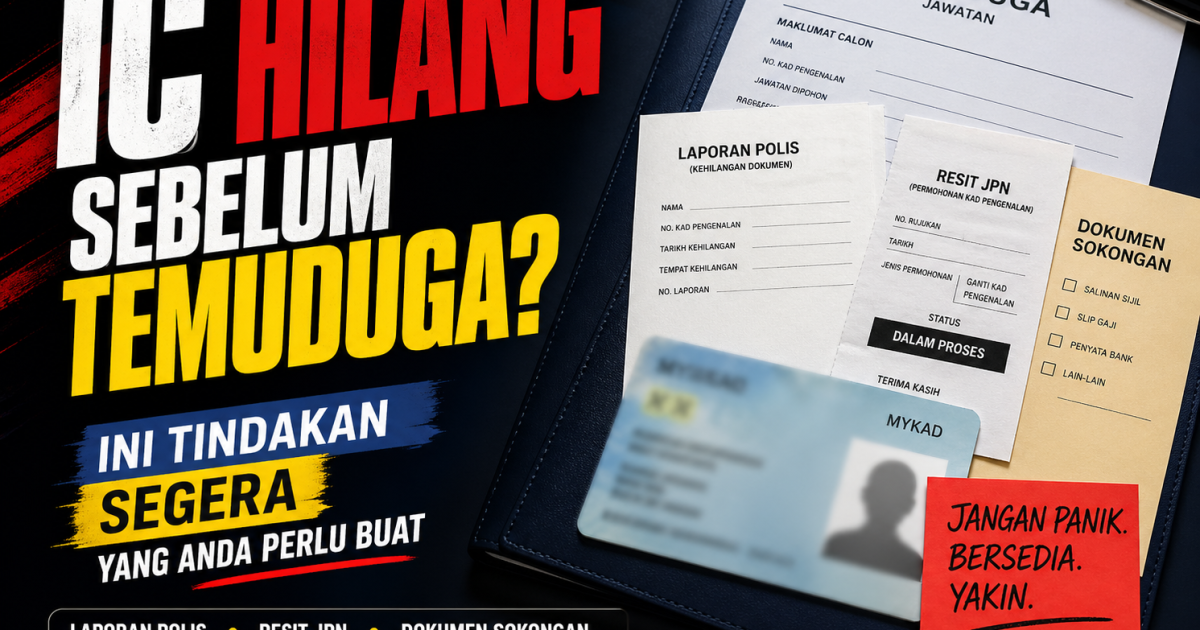 IC Hilang Sebelum Temuduga? Ini Tindakan Segera Yang Calon Perlu Buat Supaya Tidak Panik