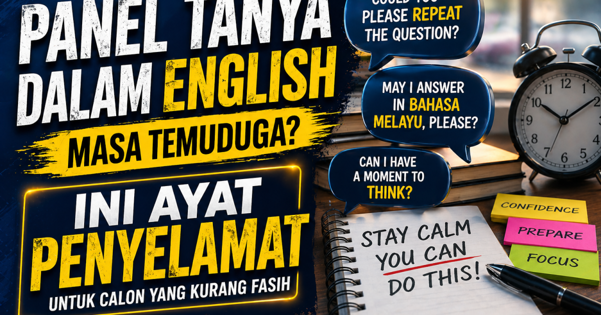 Panel Tanya Dalam English Masa Temuduga? Ini Ayat Penyelamat Untuk Calon Yang Kurang Fasih
