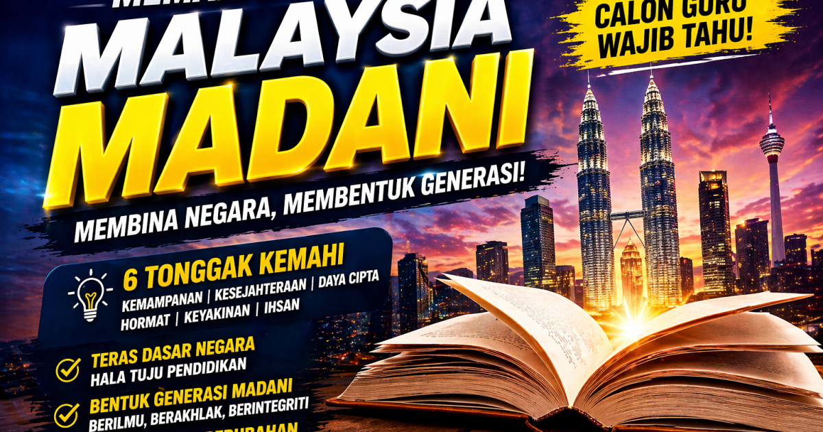 Malaysia MADANI: Maksud, 6 Tonggak KEMAHI & Kepentingan Kepada Calon Guru