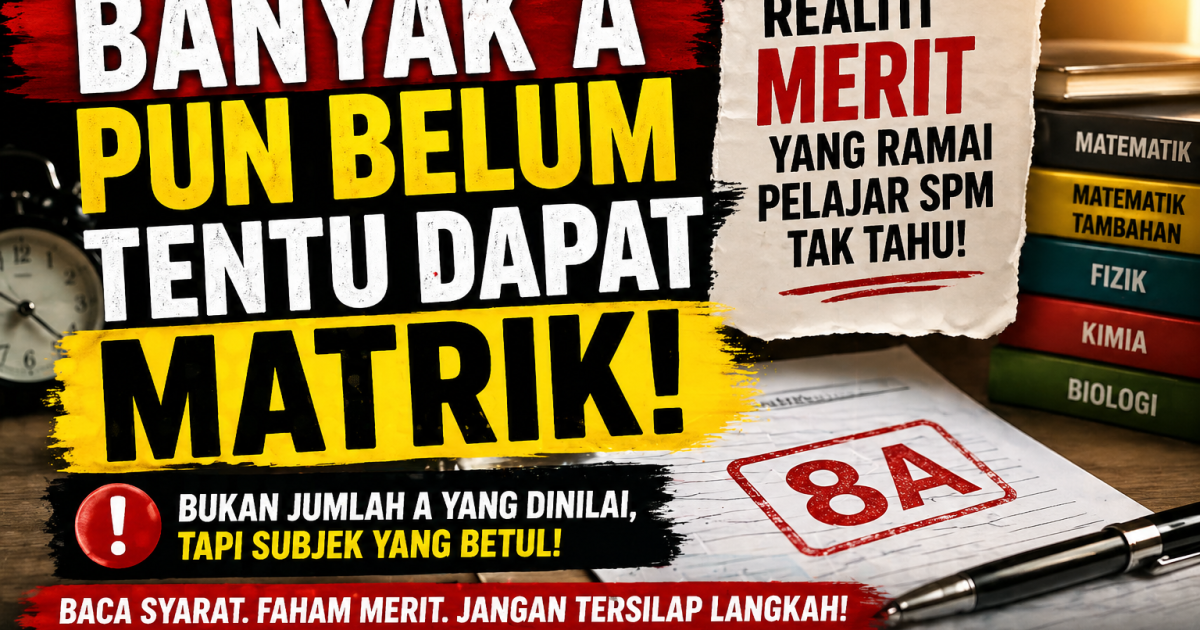 Ramai Dapat Banyak A Tapi Tak Dapat Matrikulasi? Ini Realiti Merit Yang Pelajar SPM Wajib Faham