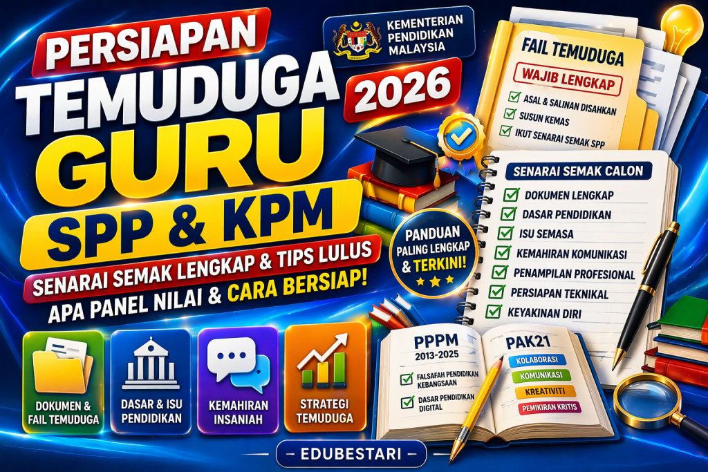 Persiapan Temuduga Guru SPP & KPM 2026: Senarai Semak Lengkap, Apa Panel Nilai & Tips Lulus
