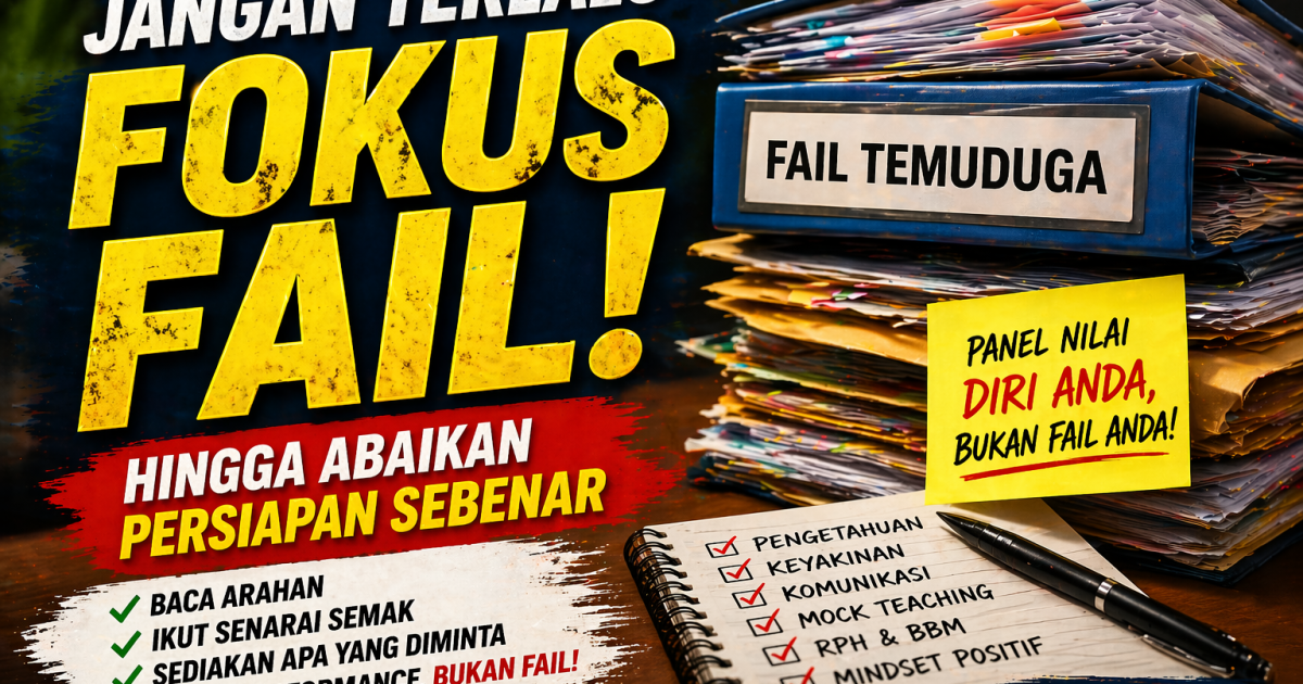 Calon Temuduga Guru Wajib Tahu: Jangan Terlalu Fokus Fail Sampai Abaikan Persediaan Sebenar