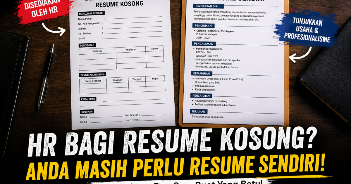 HR Bagi Resume Kosong Untuk Diisi? Ini Sebab Anda Masih Perlu Ada Resume Sendiri