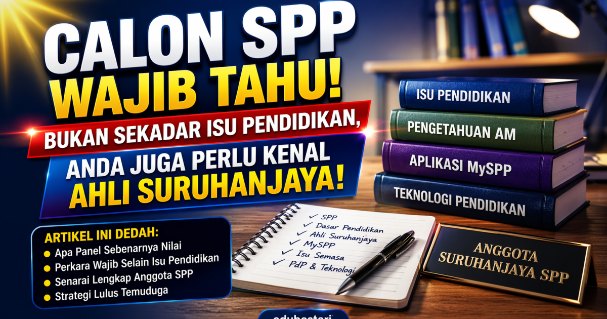 Calon SPP Wajib Tahu: Bukan Sekadar Isu Pendidikan, Anda Juga Perlu Kenal Ahli Suruhanjaya
