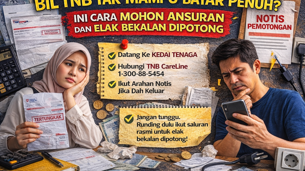 Bil TNB Tak Mampu Bayar Penuh? Ini Cara Mohon Ansuran dan Elak Bekalan Dipotong