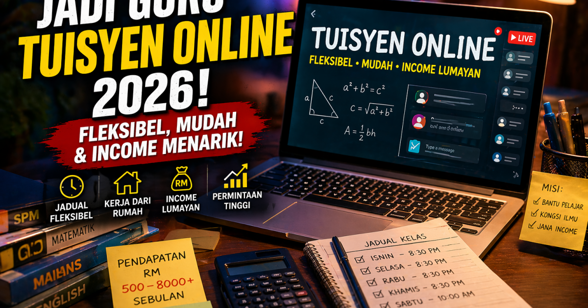 Cara Jadi Guru Tuisyen Online Di Malaysia 2026: Platform, Kadar Bayaran & Tips Jana Income Dari Rumah