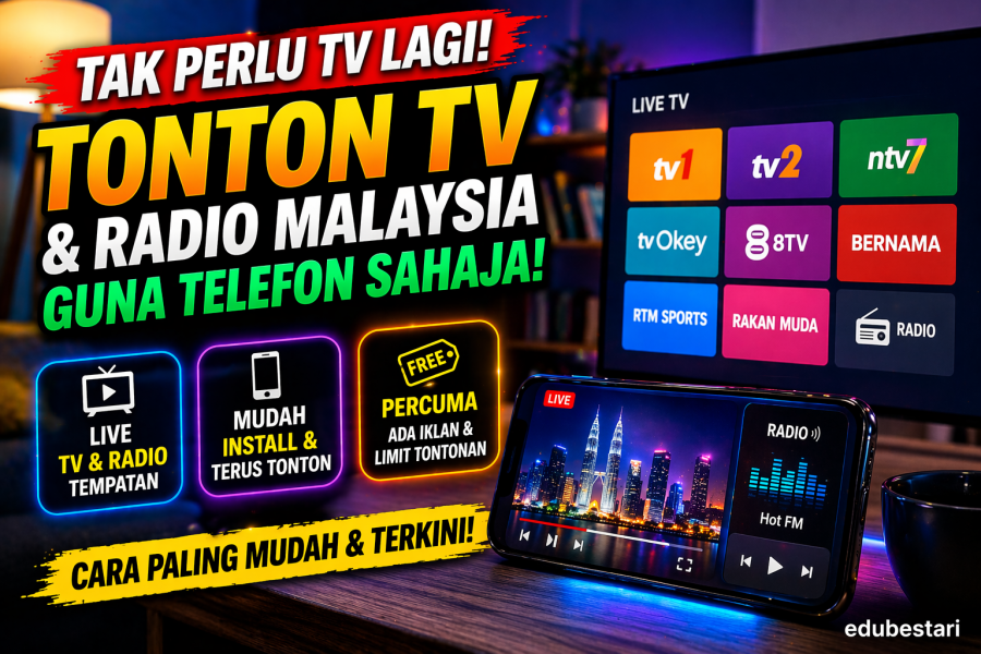 Tak Perlu TV Lagi! Ini Cara Tonton Semua Saluran TV & Radio Malaysia Guna Telefon (Percuma)